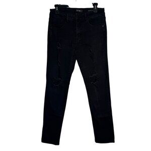 Black Label by C'est Toi Black Distressed Skinny Jeans Pants Goth Punk Emo Sz 11